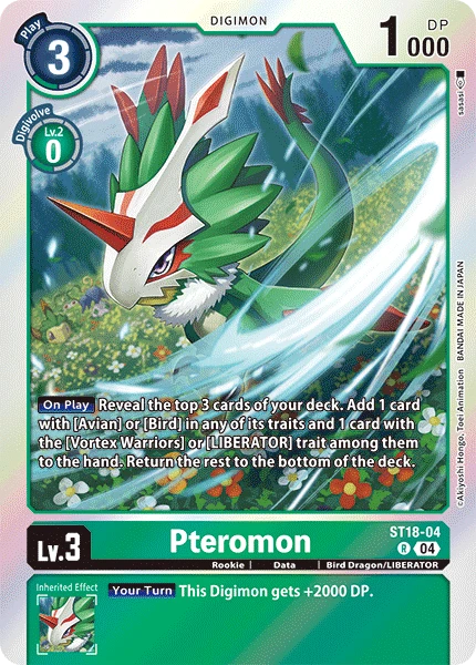 Digimon Card Game Sammelkarte ST18-04 Pteromon