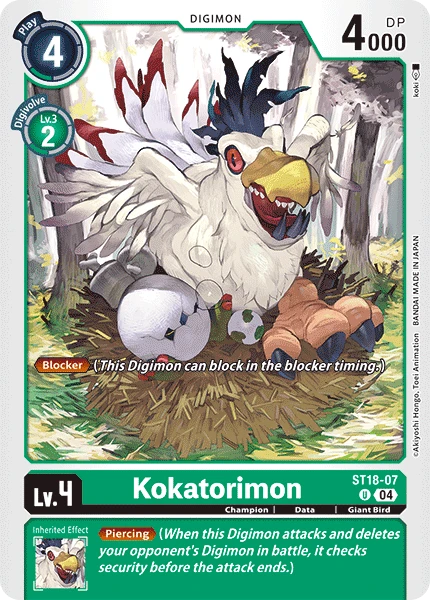 Digimon Card Game Sammelkarte ST18-07 Kokatorimon