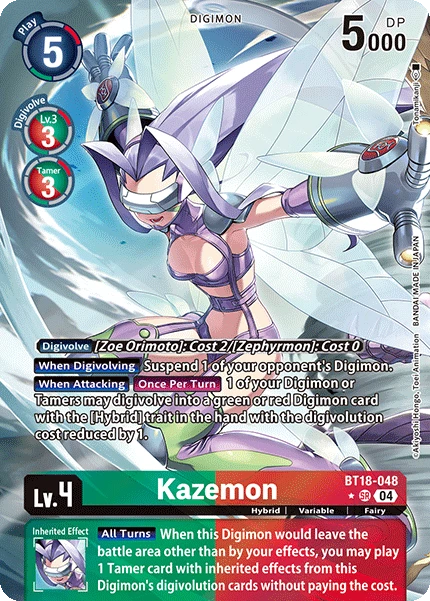 Digimon Card Game Sammelkarte BT18-048 Kazemon alternatives Artwork 1