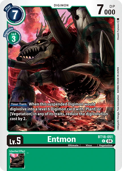 Digimon Card Game Sammelkarte BT18-051 Entmon