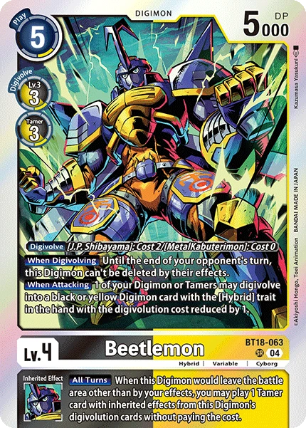 Digimon Card Game Sammelkarte BT18-063 Beetlemon