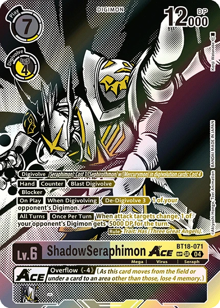 Digimon Card Game Sammelkarte BT18-071 ShadowSeraphimon ACE alternatives Artwork 2