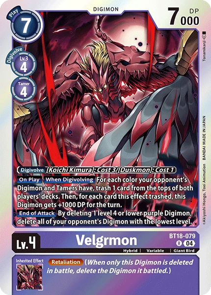 Digimon Card Game Sammelkarte BT18-079 Velgrmon