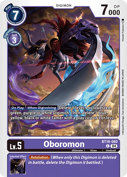 Digimon Card Game Sammelkarte BT18-080 Oboromon