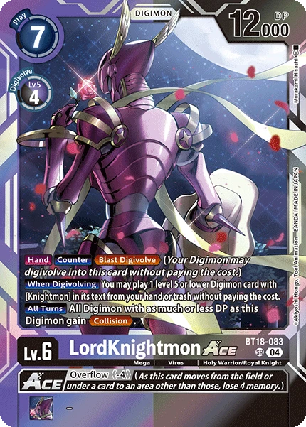 Digimon Card Game Sammelkarte BT18-083 LordKnightmon ACE