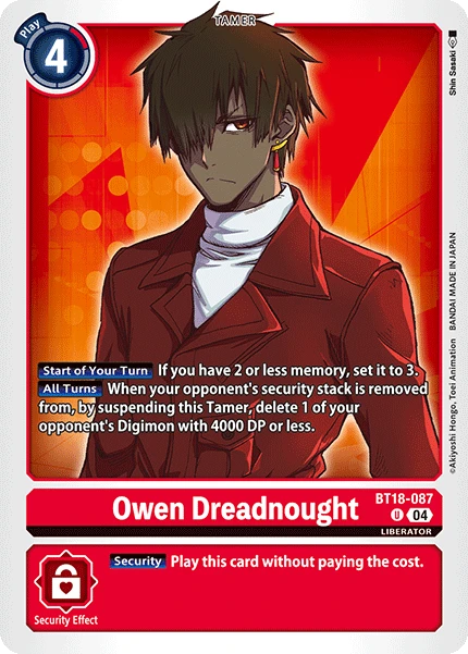 Digimon Card Game Sammelkarte BT18-087 Owen Dreadnought