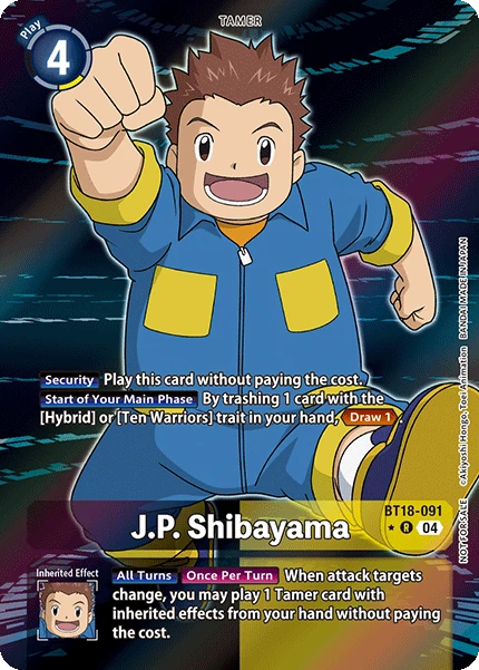 Digimon Card Game Sammelkarte BT18-091 J.P. Shibayama alternatives Artwork 1