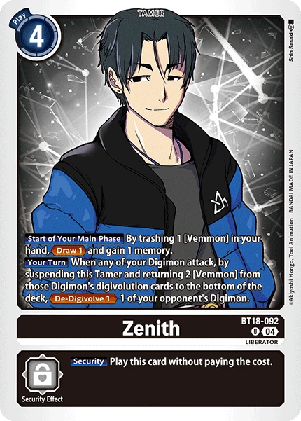 Digimon Card Game Sammelkarte BT18-092 Zenith