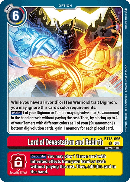 Digimon Card Game Sammelkarte BT18-096 Lord of Devastation and Rebirth