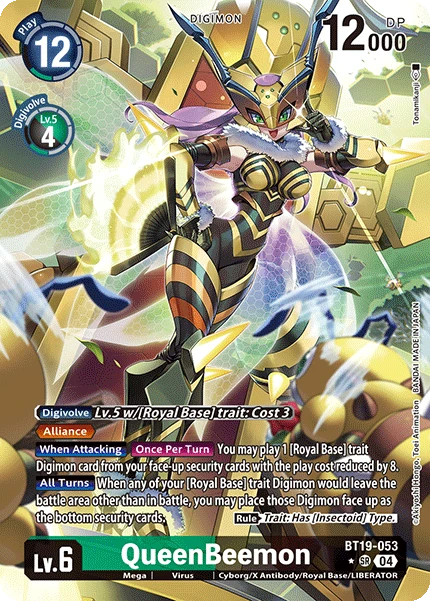 Digimon Card Game Sammelkarte BT19-053 QueenBeemon alternatives Artwork 1