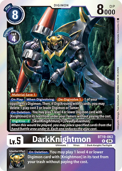 Digimon Card Game Sammelkarte BT19-063 DarkKnightmon