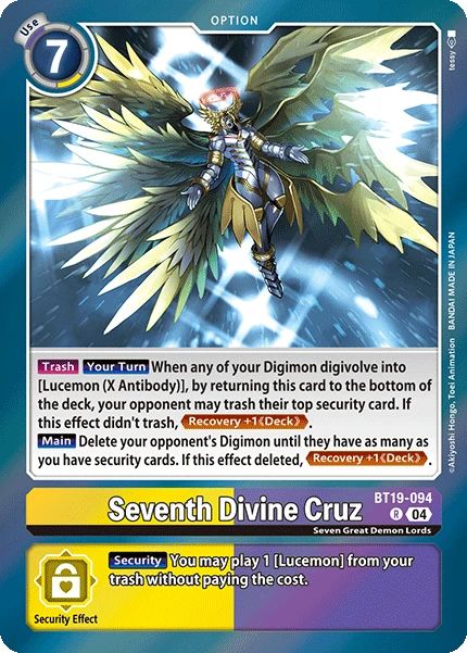 Digimon Card Game Sammelkarte BT19-094 Seventh Divine Cruz