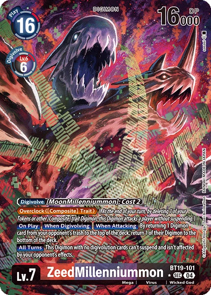 Digimon Card Game Sammelkarte BT19-101 ZeedMillenniummon alternatives Artwork 1