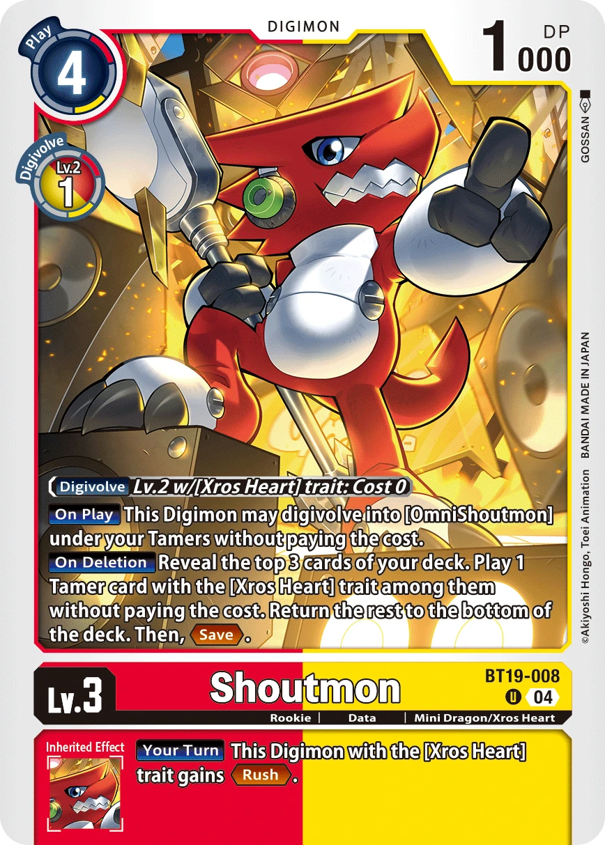 Digimon Card Game Sammelkarte BT19-008 Shoutmon