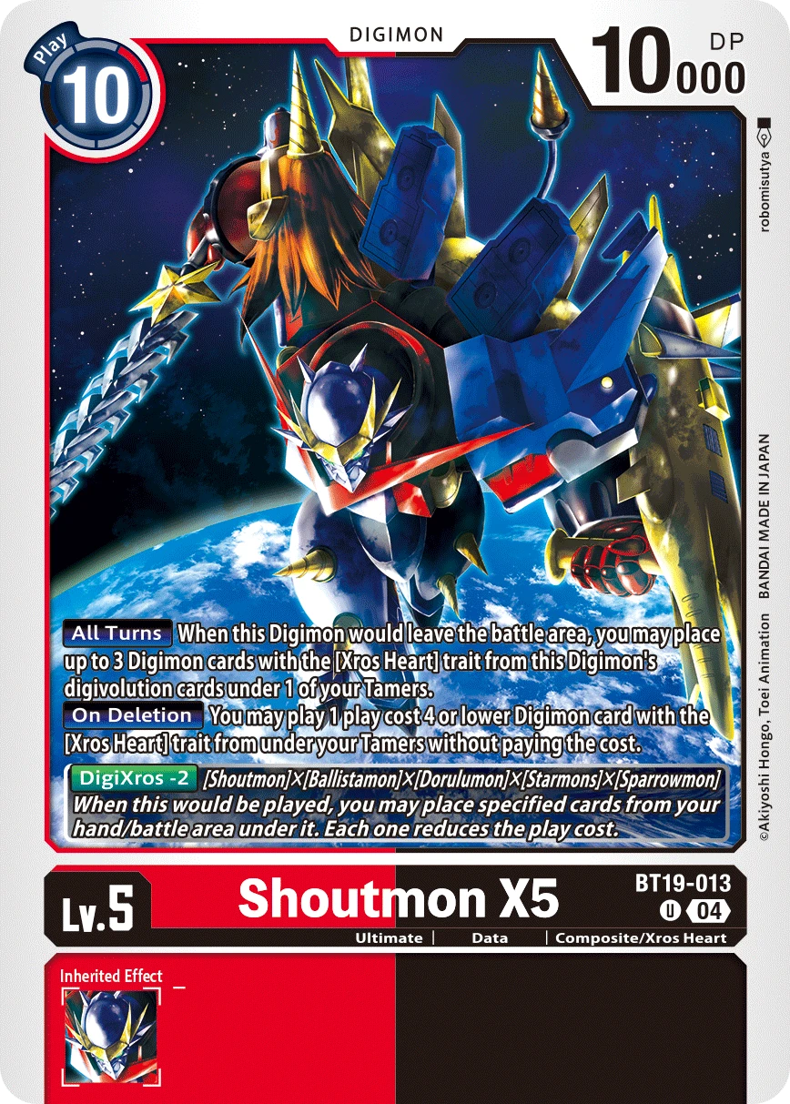 Digimon Card Game Sammelkarte BT19-013 Shoutmon X5