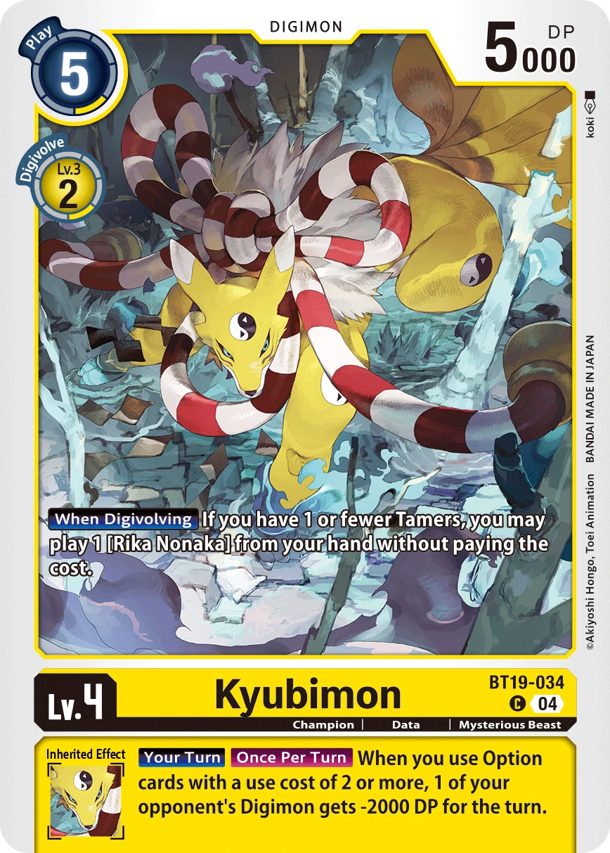 Digimon Card Game Sammelkarte BT19-034 Kyubimon