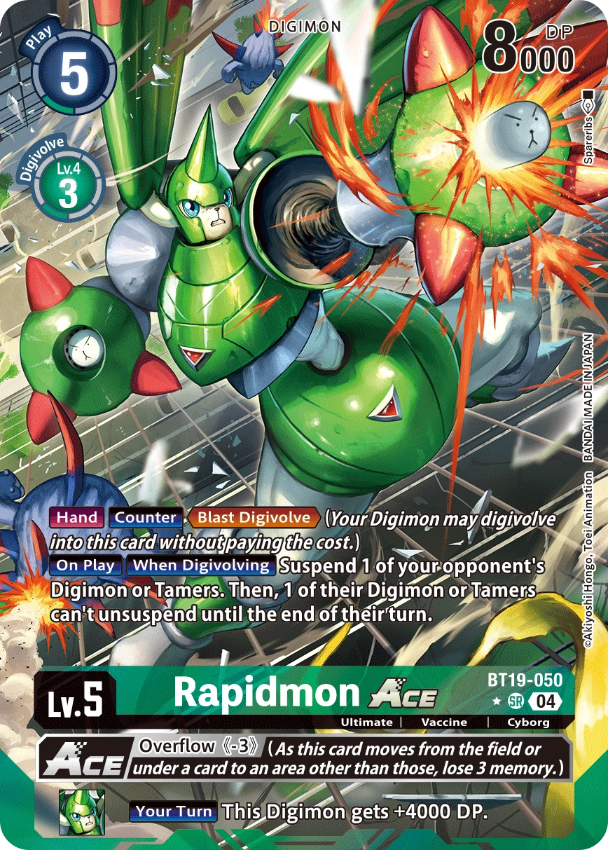 Digimon Card Game Sammelkarte BT19-050 Rapidmon ACE alternatives Artwork 1