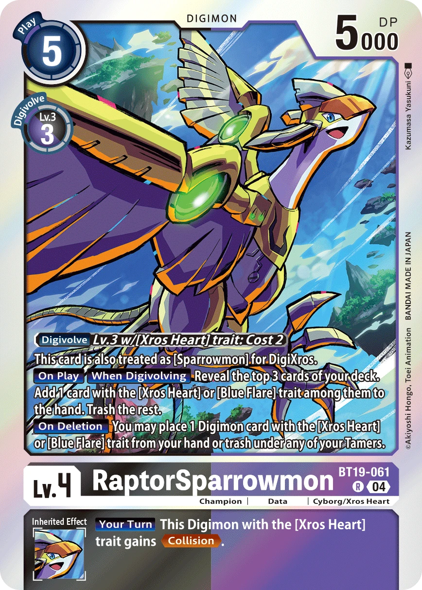 Digimon Card Game Sammelkarte BT19-061 RaptorSparrowmon