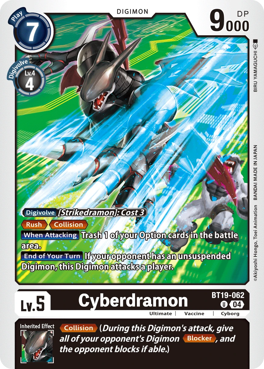 Digimon Card Game Sammelkarte BT19-062 Cyberdramon