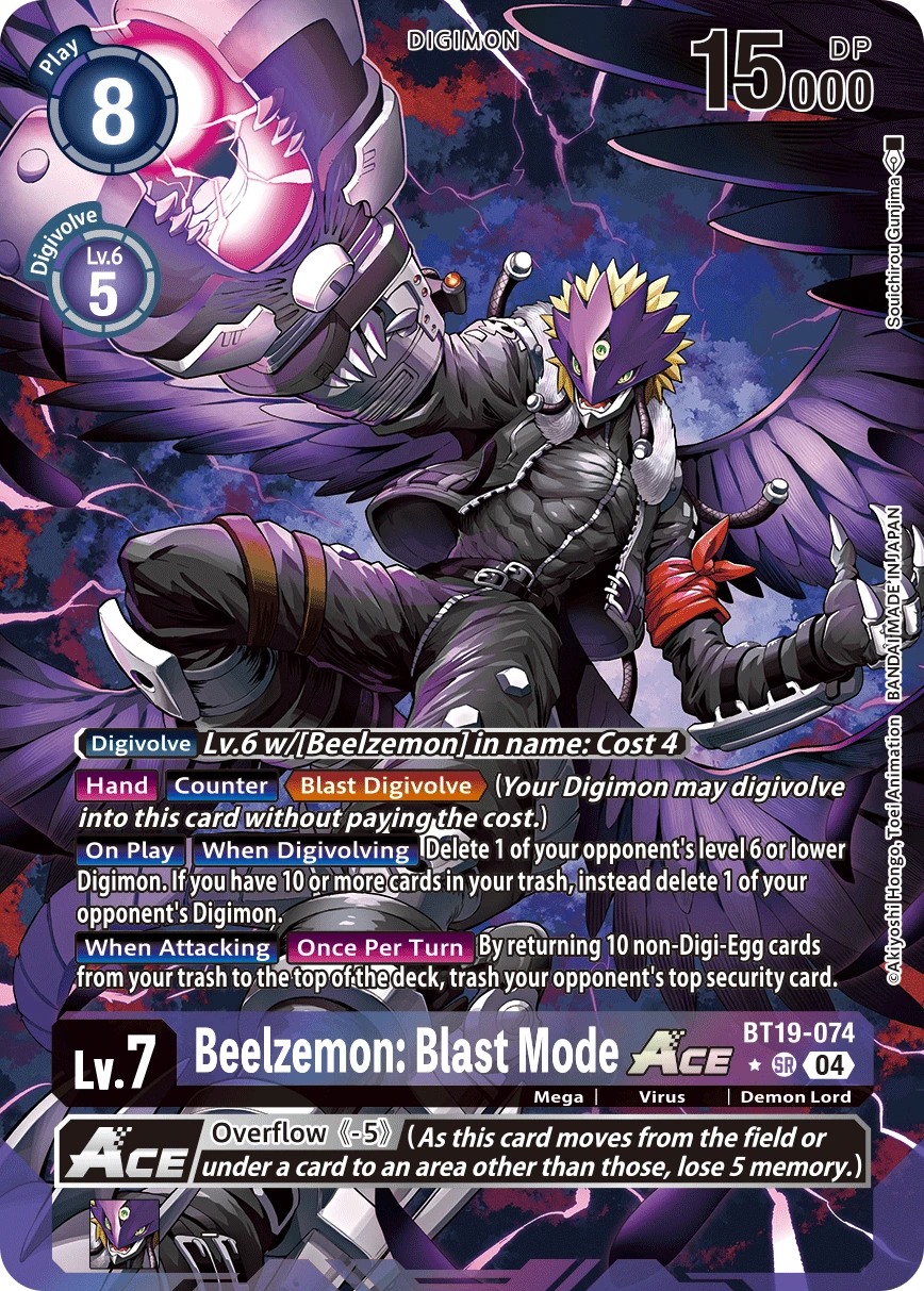 Digimon Card Game Sammelkarte BT19-074 Beelzemon: Blast Mode ACE alternatives Artwork 1