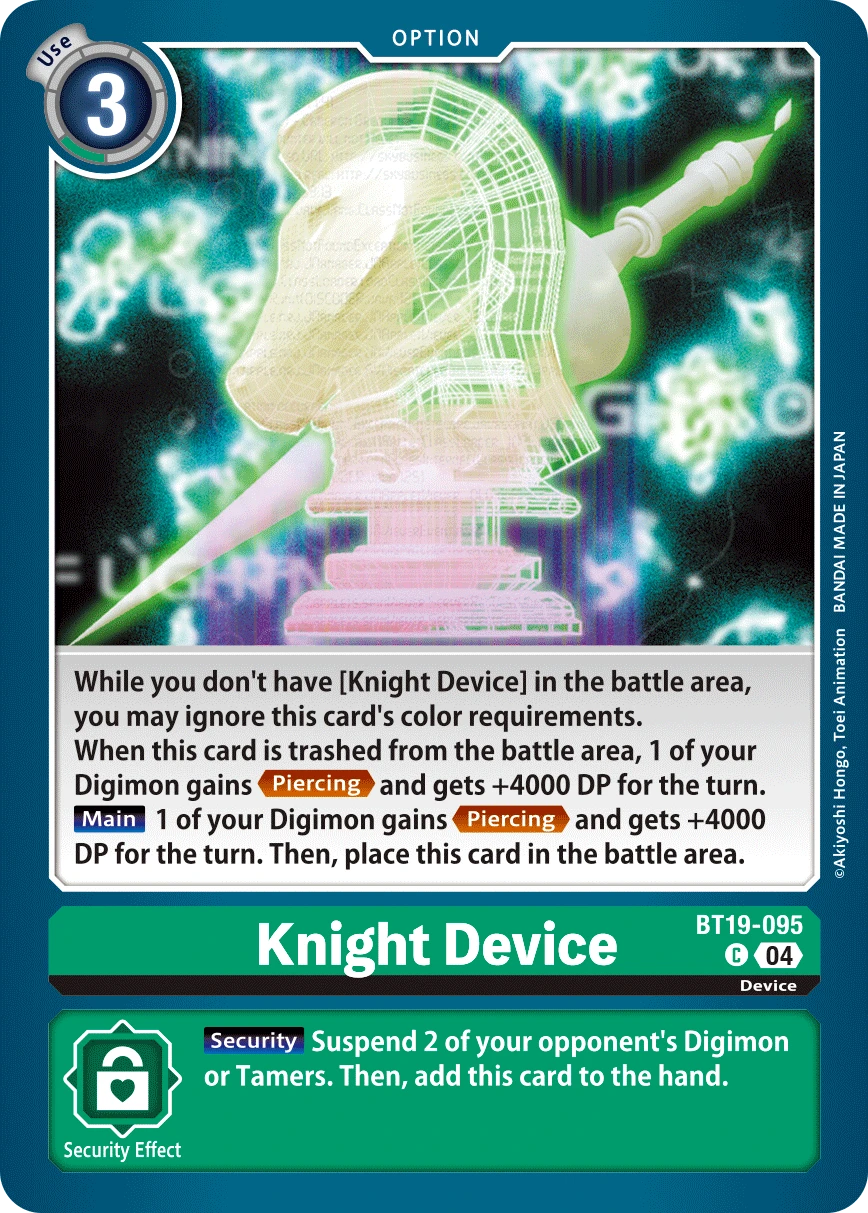 Digimon Card Game Sammelkarte BT19-095 Knight Device