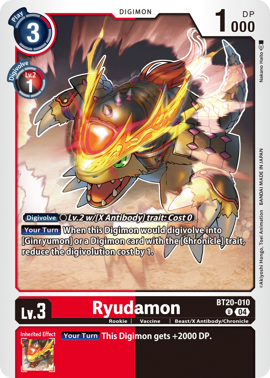 Digimon Card Game Sammelkarte BT20-010 Ryudamon