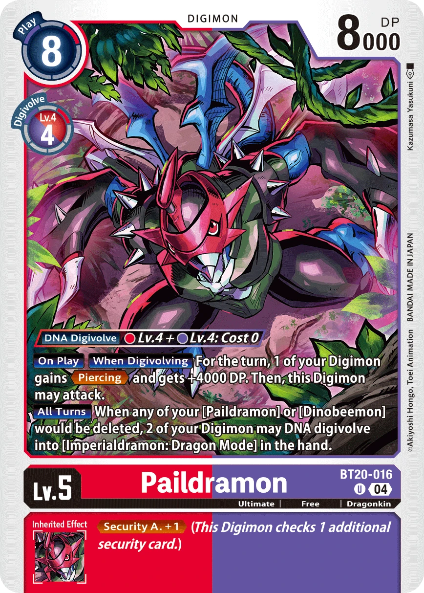 Digimon Card Game Sammelkarte BT20-016 Paildramon