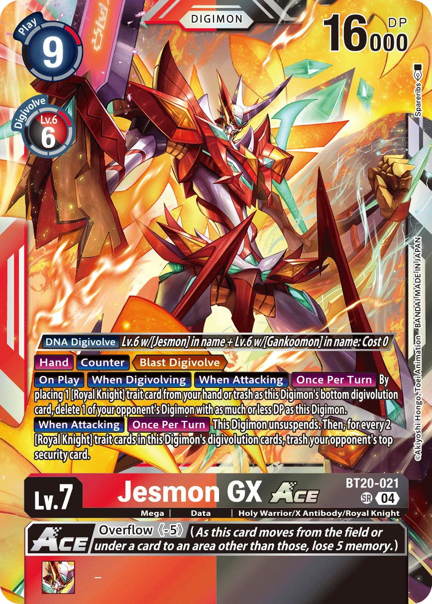 Digimon Card Game Sammelkarte BT20-021 Jesmon GX ACE