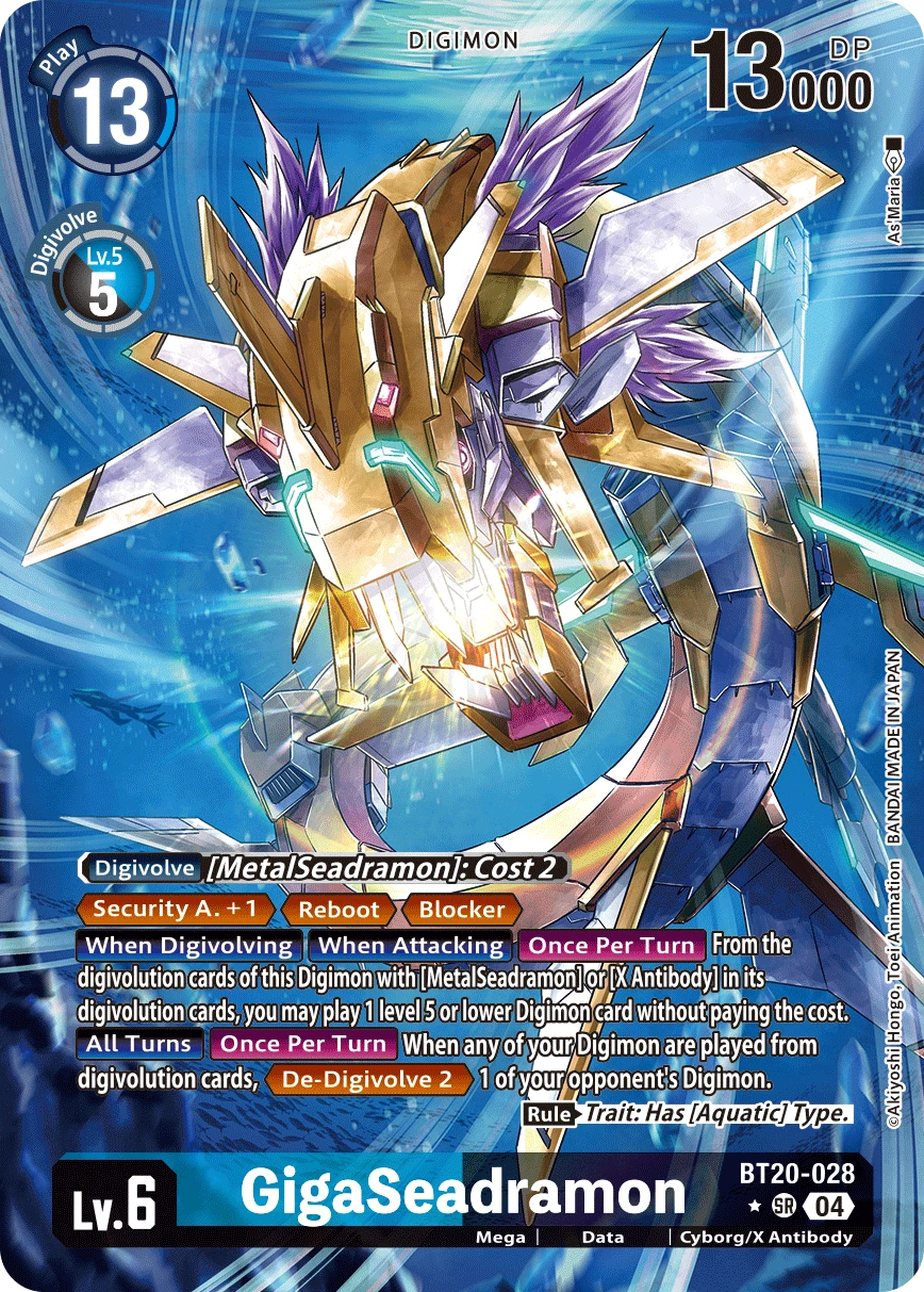 Digimon Card Game Sammelkarte BT20-028 GigaSeadramon alternatives Artwork 1