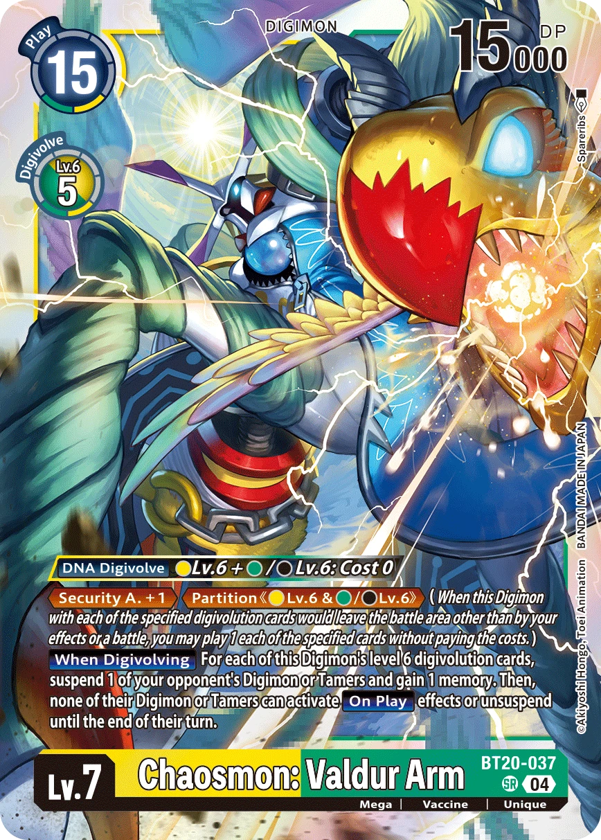 Digimon Card Game Sammelkarte BT20-037 Chaosmon: Valdur Arm