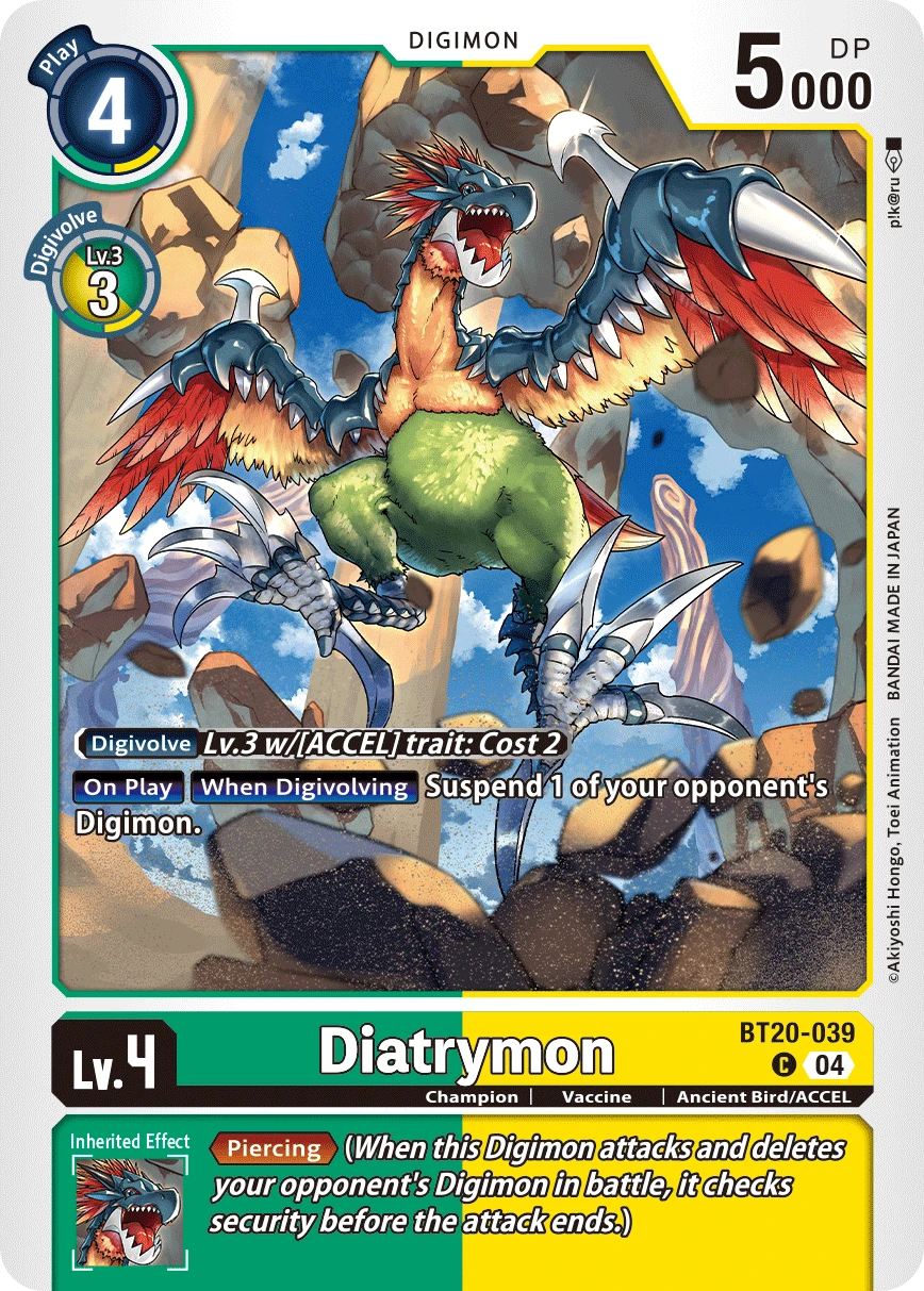 Digimon Card Game Sammelkarte BT20-039 Diatrymon