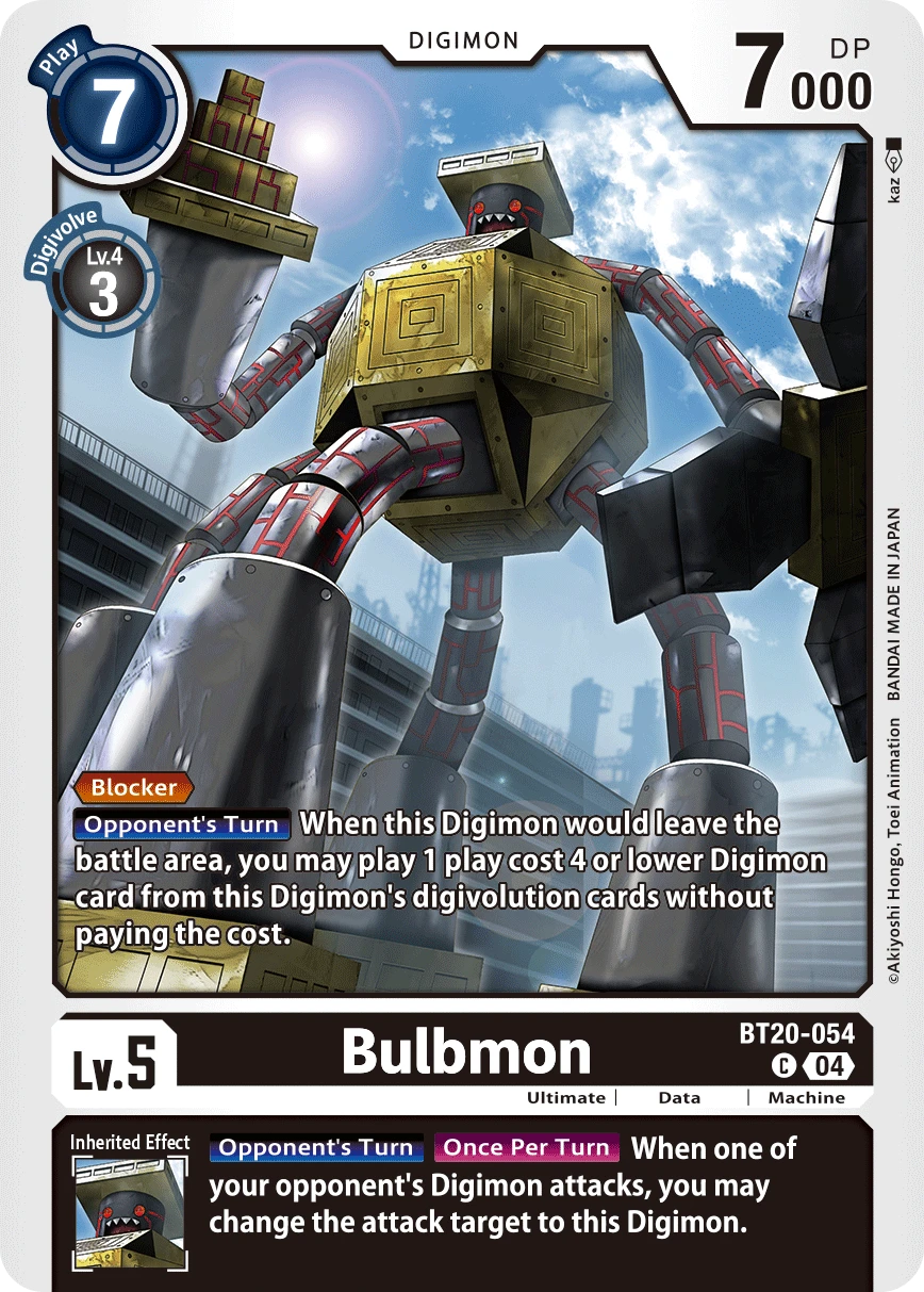 Digimon Card Game Sammelkarte BT20-054 Bulbmon