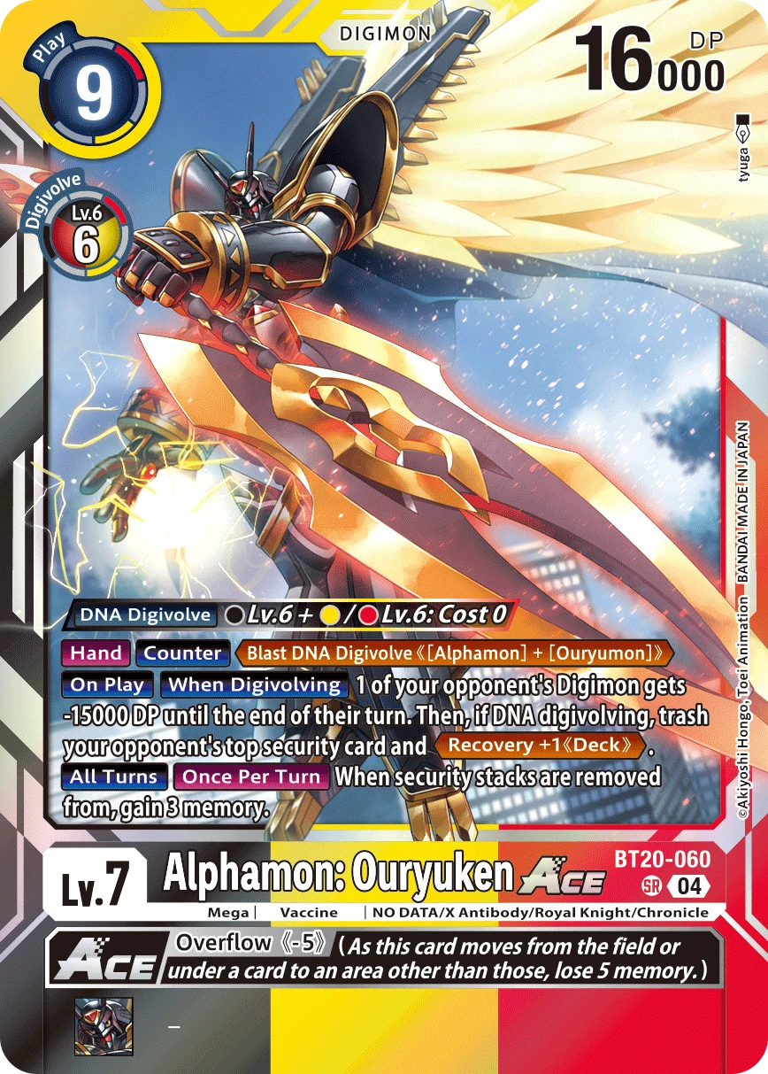 Digimon Card Game Sammelkarte BT20-060 Alphamon: Ouryuken ACE