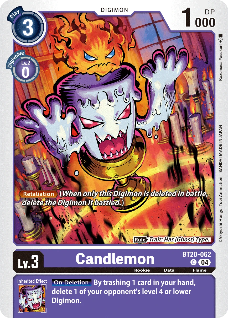 Digimon Card Game Sammelkarte BT20-062 Candlemon