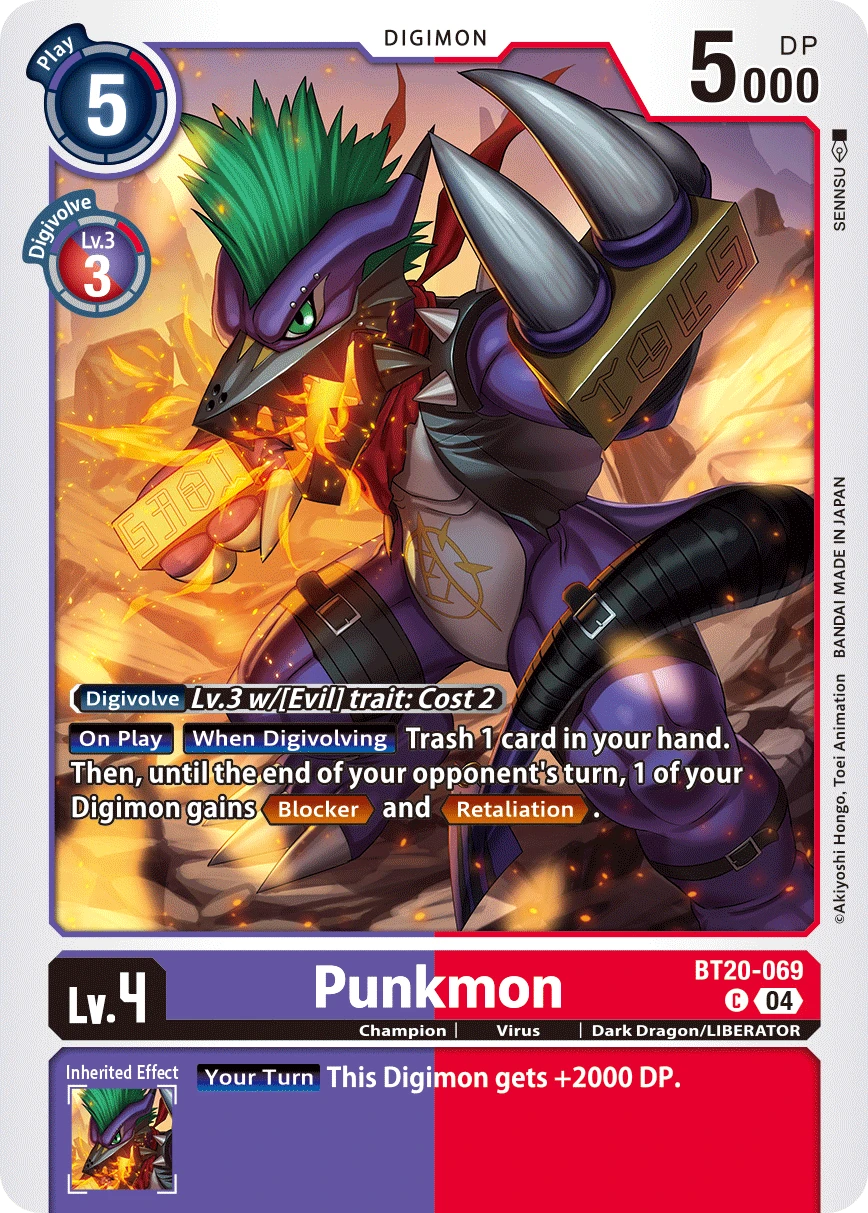 Digimon Card Game Sammelkarte BT20-069 Punkmon