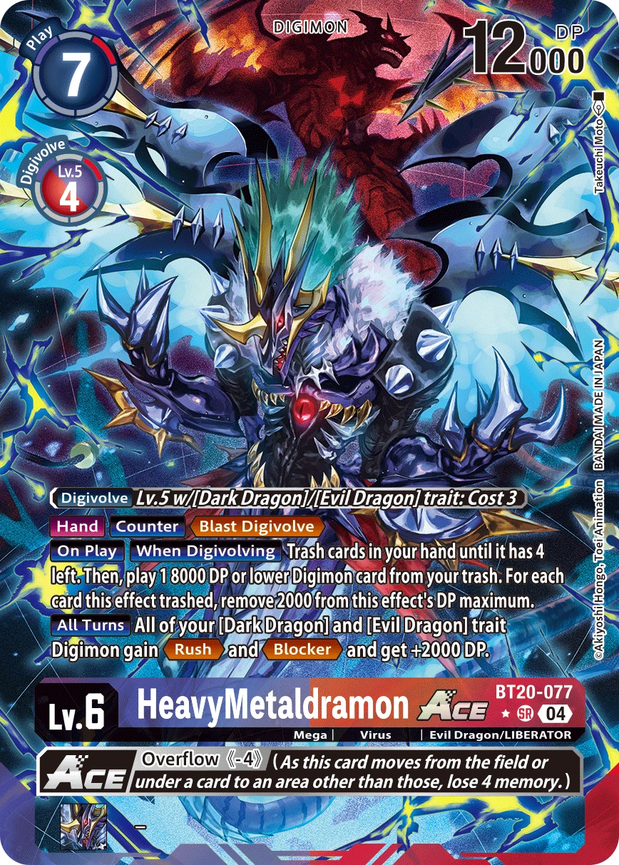 Digimon Card Game Sammelkarte BT20-077 HeavyMetaldramon ACE alternatives Artwork 1