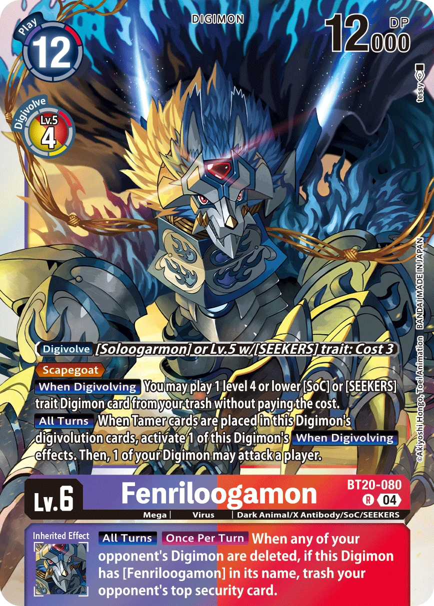 Digimon Card Game Sammelkarte BT20-080 Fenriloogamon