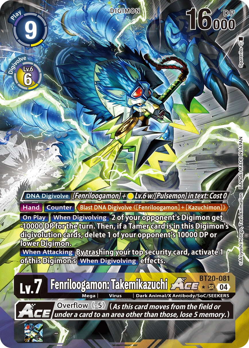 Digimon Card Game Sammelkarte BT20-081 Fenriloogamon: Takemikazuchi ACE alternatives Artwork 1