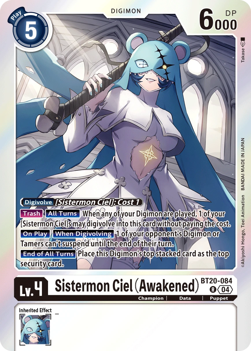 Digimon Card Game Sammelkarte BT20-084 Sistermon Ciel (Awakened)