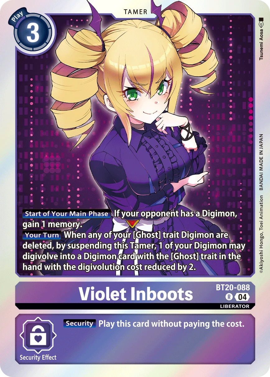 Digimon Card Game Sammelkarte BT20-088 Violet Inboots