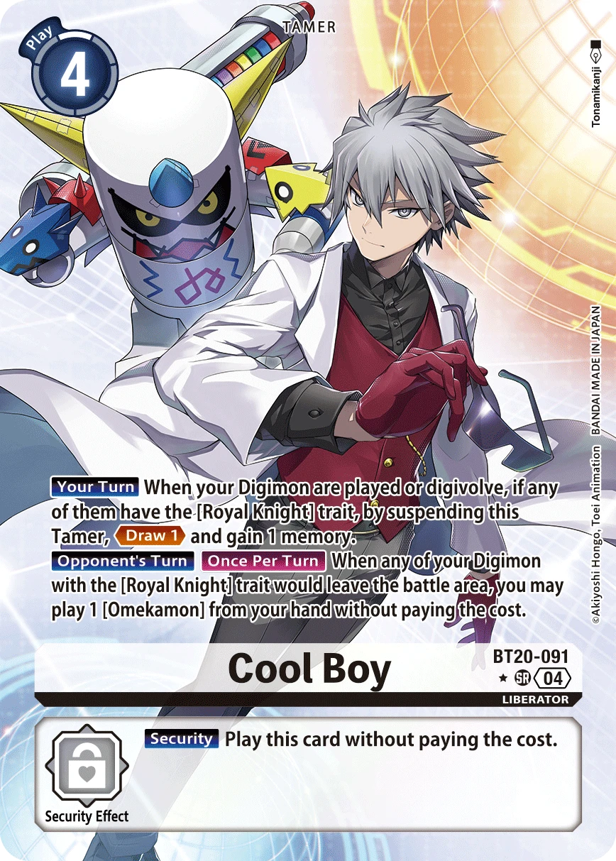 Digimon Card Game Sammelkarte BT20-091 Cool Boy alternatives Artwork 1