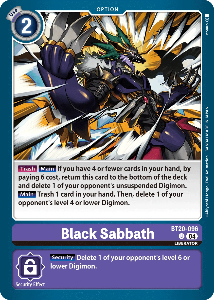 Digimon Card Game Sammelkarte BT20-096 Black Sabbath