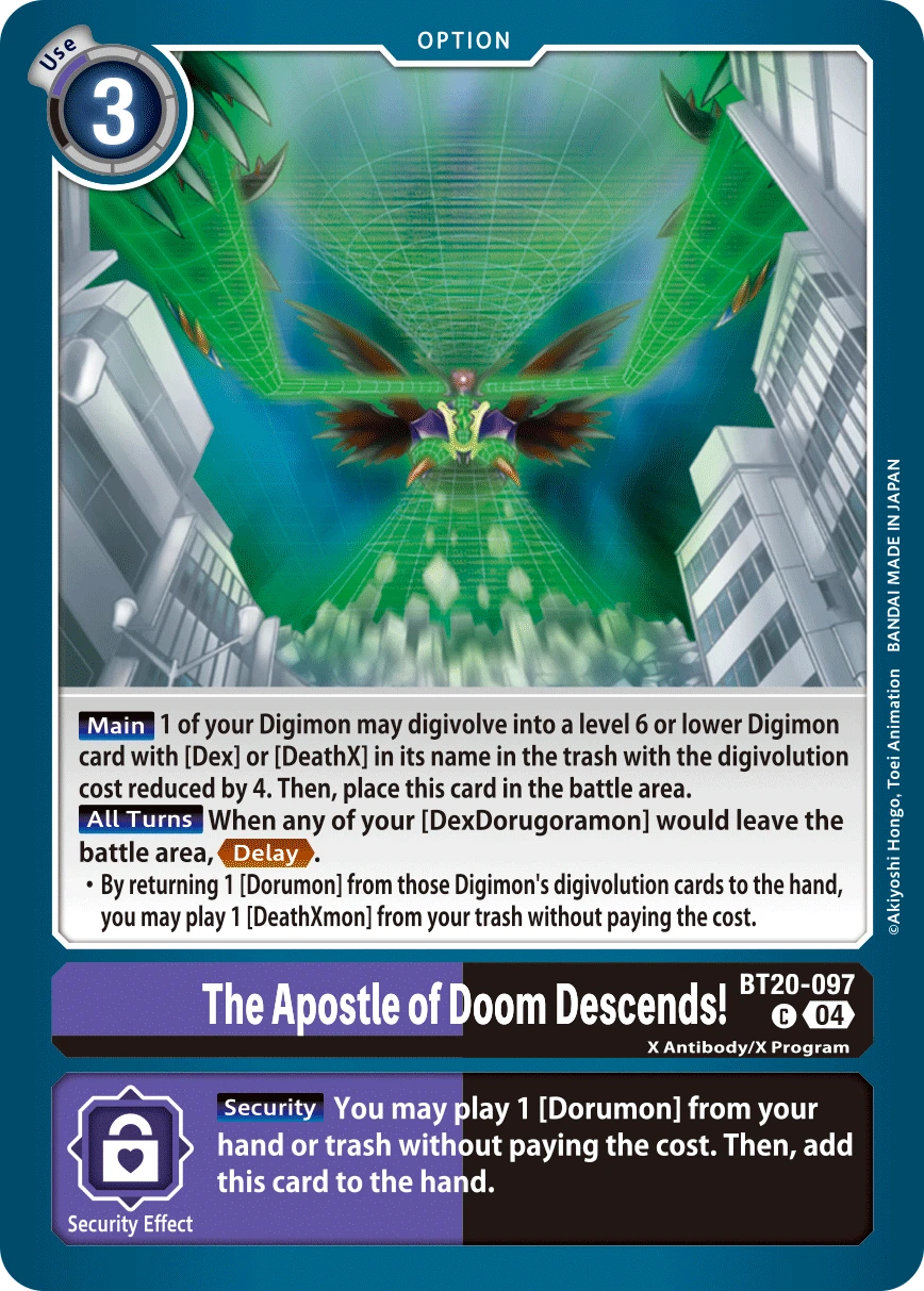 Digimon Card Game Sammelkarte BT20-097 The Apostle of Doom Descends!