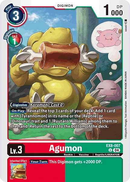 Digimon Card Game Sammelkarte EX8-007 Agumon