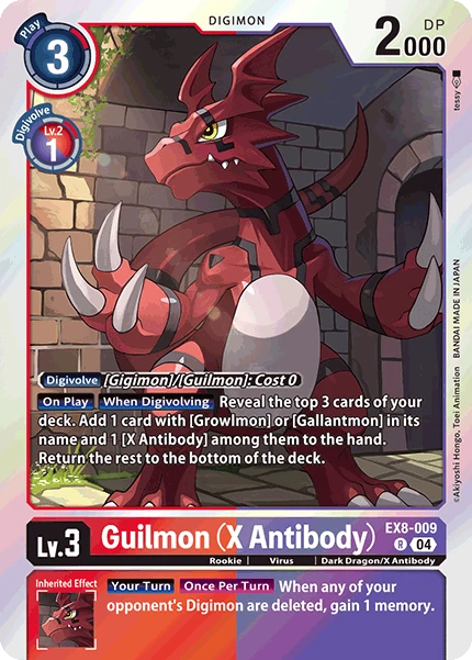 Digimon Card Game Sammelkarte EX8-009 Guilmon (X Antibody)