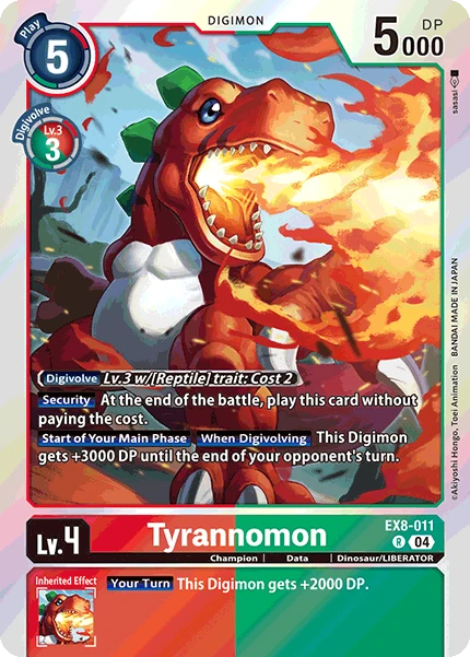 Digimon Card Game Sammelkarte EX8-011 Tyrannomon