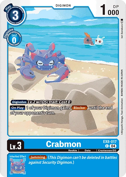 Digimon Card Game Sammelkarte EX8-017 Crabmon