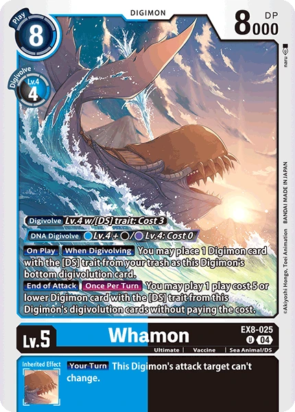 Digimon Card Game Sammelkarte EX8-025 Whamon