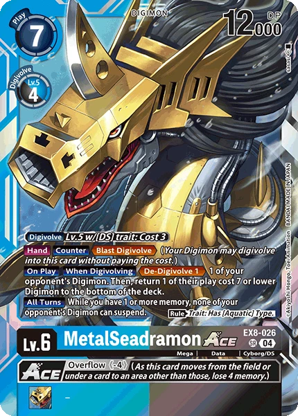 Digimon Card Game Sammelkarte EX8-026 MetalSeadramon ACE