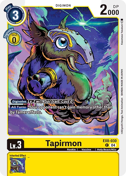 Digimon Card Game Sammelkarte EX8-030 Tapirmon